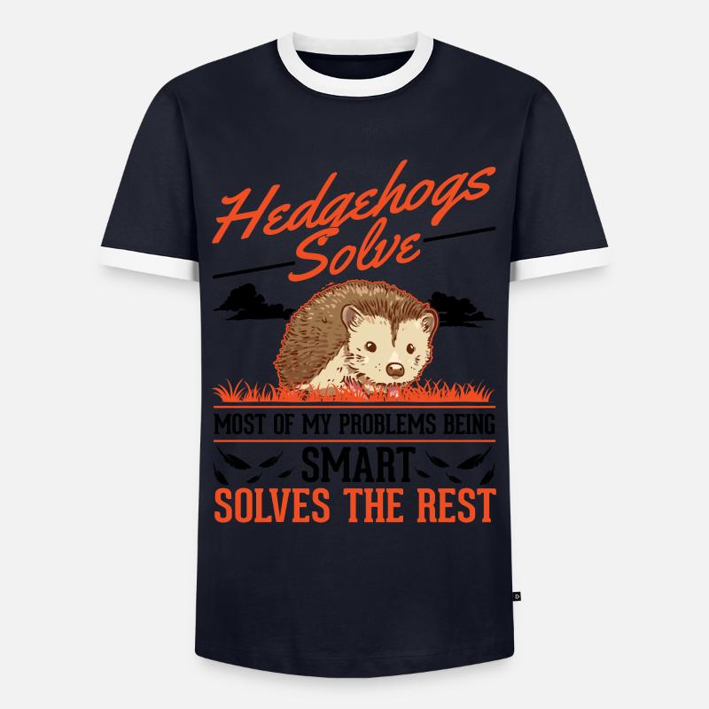 Igel Geschenk Stacheligel - Männer Kontrast-T-Shirt - Navy/Weiß 