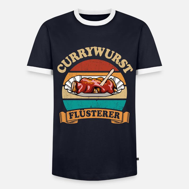 Currywurst Flüsterer - Männer Kontrast-T-Shirt - Navy/Weiß 