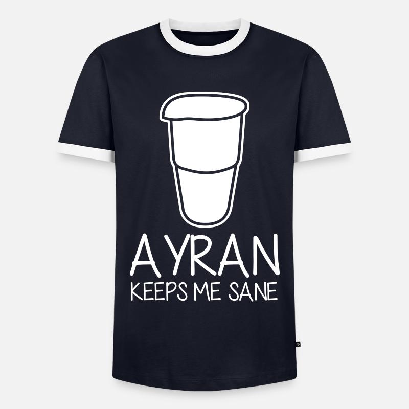 Ayran keeps me sane - Men's Ringer Shirt - navy/white 