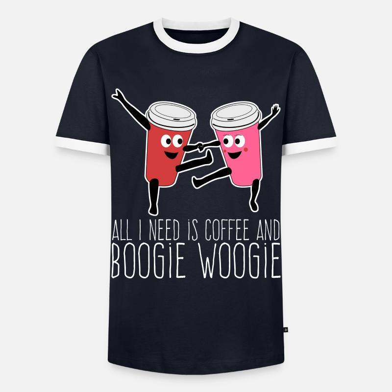 Boogie Woogie Coffee Dance Dancing - Männer Kontrast-T-Shirt - Navy/Weiß