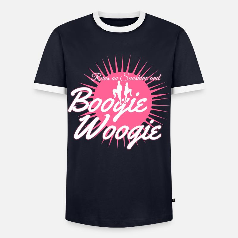 Boogie Woogie Dancing Swing - Men's Ringer Shirt - navy/white 