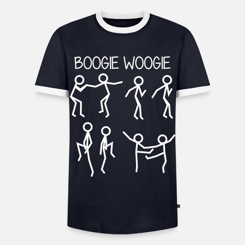 Boogie Woogie Dancing Boogie-Woogie - Männer Kontrast-T-Shirt - Navy/Weiß