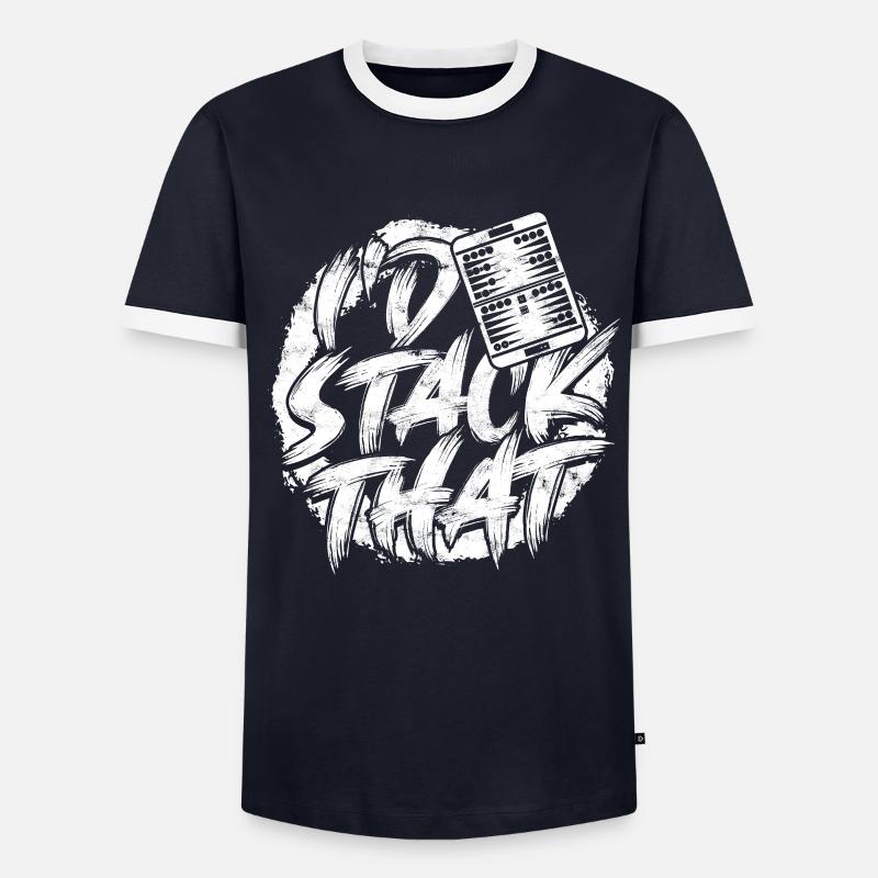 Backgammon I'd Stack That - Männer Kontrast-T-Shirt - Navy/Weiß 