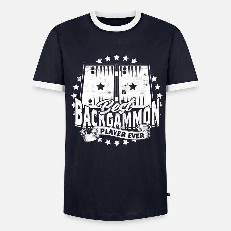 Best Backgammon Player Ever - Männer Kontrast-T-Shirt - Navy/Weiß