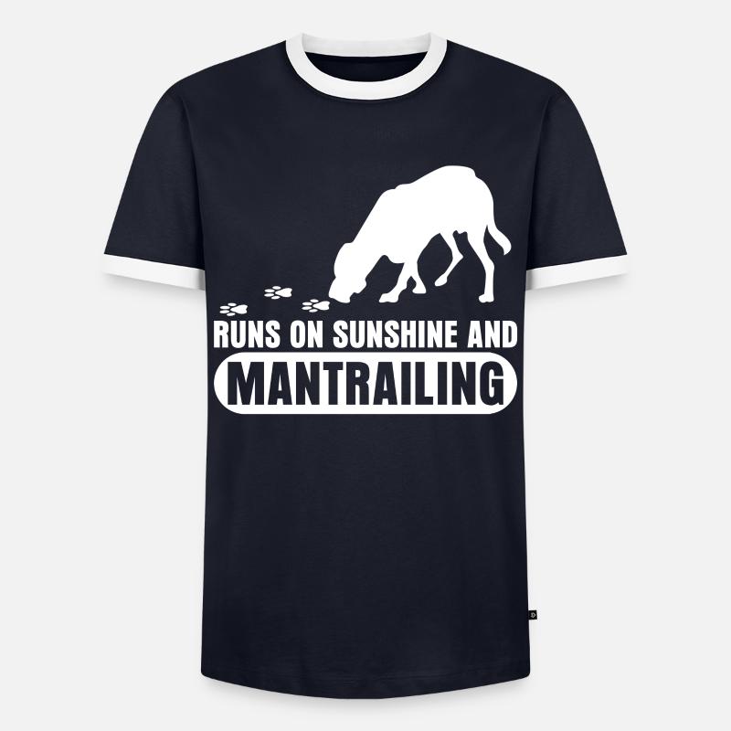 Mantrailing - Männer Kontrast-T-Shirt - Navy/Weiß 