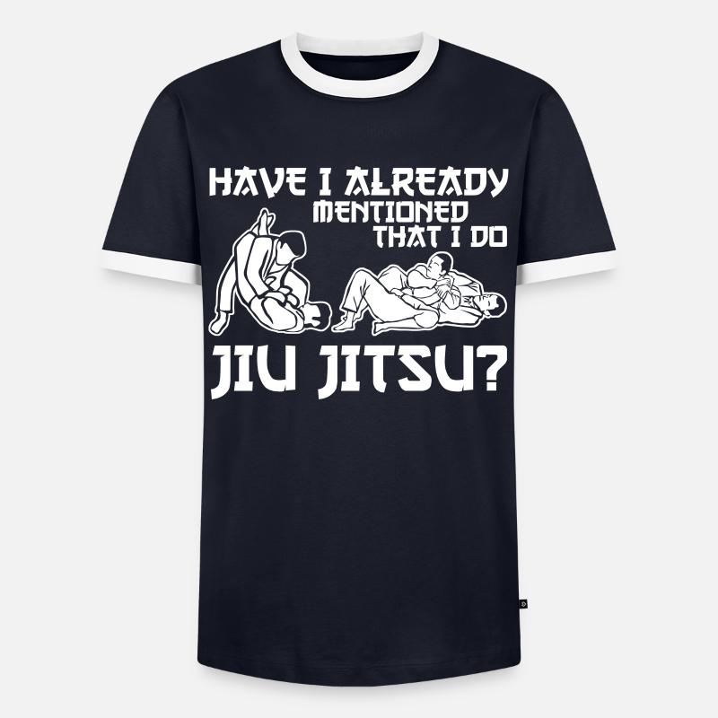 Ju-Jitsu BJJ - Men's Ringer Shirt - navy/white 