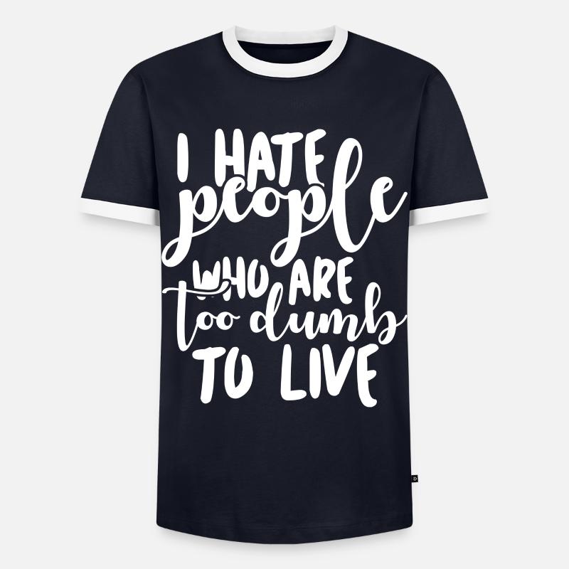 Misanthrope Grumpy Darwin Darwinism - Männer Kontrast-T-Shirt - Navy/Weiß 