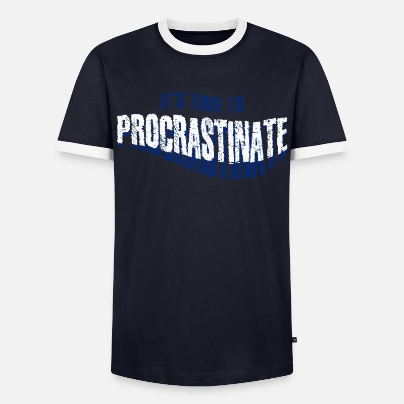 Procrastination Procrastinating - Men's Ringer Shirt - navy/white
