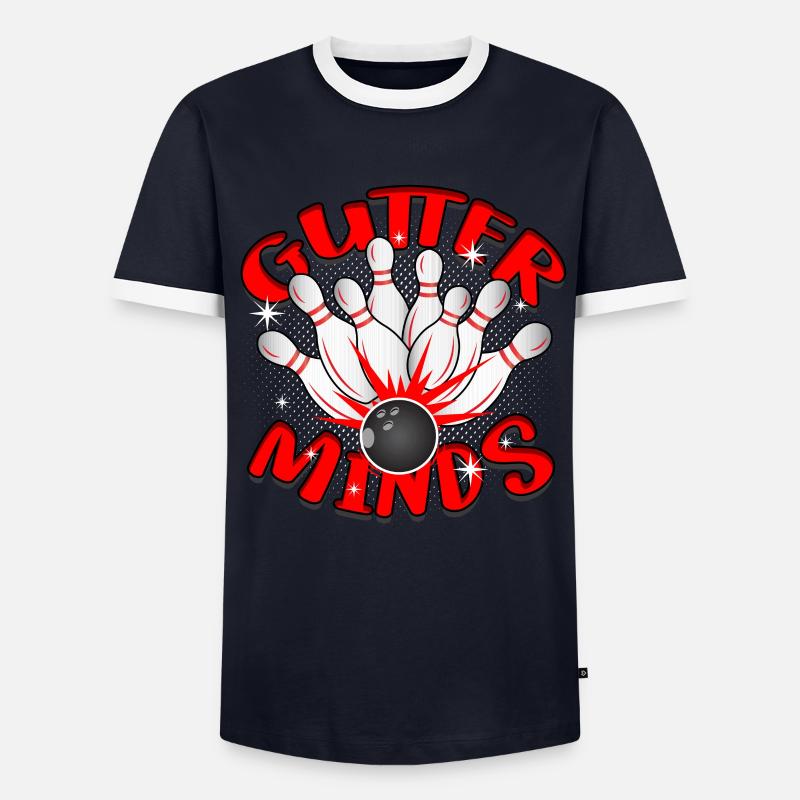 Bowling Gutter Minds - Men's Ringer Shirt - navy/white
