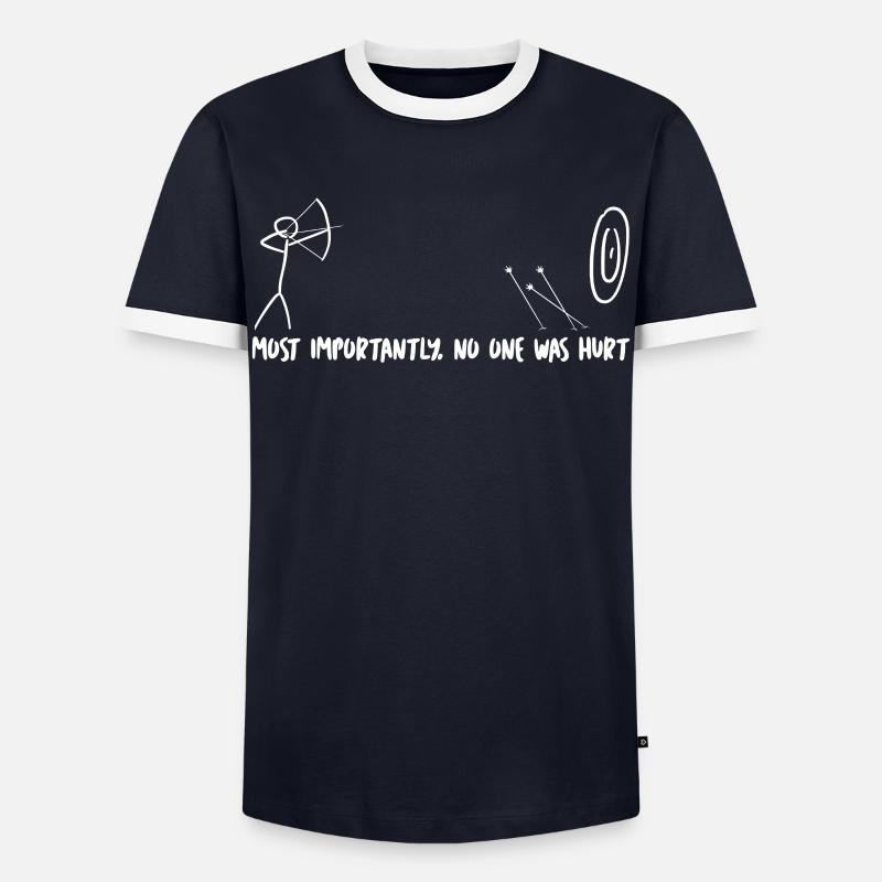 Long Bow Compound Bow Archery - Männer Kontrast-T-Shirt - Navy/Weiß 