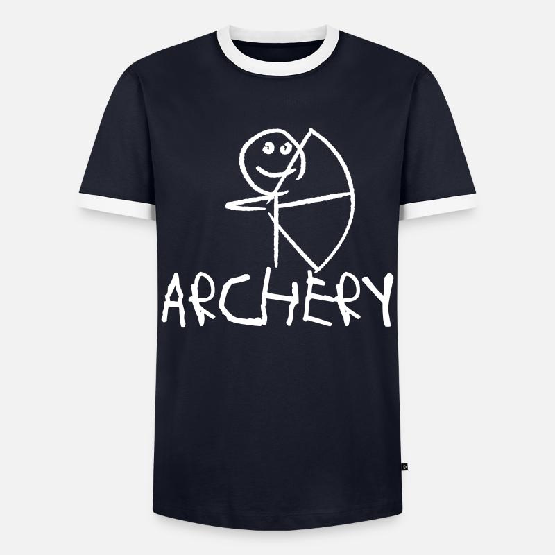 Compound Bow Archery Long Bow - Männer Kontrast-T-Shirt - Navy/Weiß 