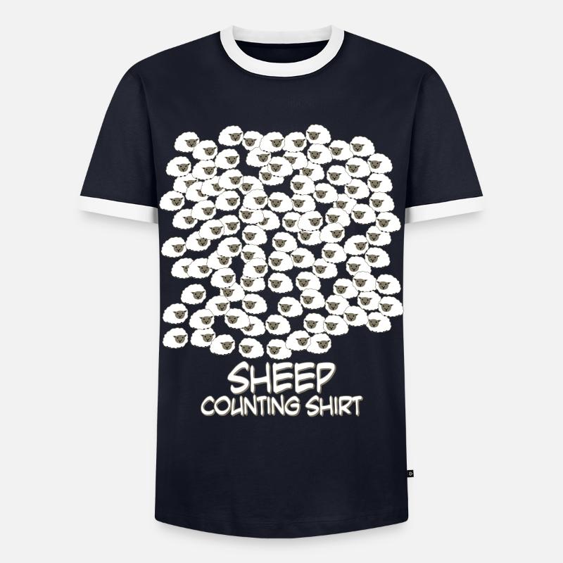 Counting Sheep - Männer Kontrast-T-Shirt - Navy/Weiß 