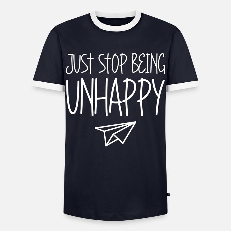 Sarcasm Misanthrope Sarcasm Unhappy Goth - Men's Ringer Shirt - navy/white