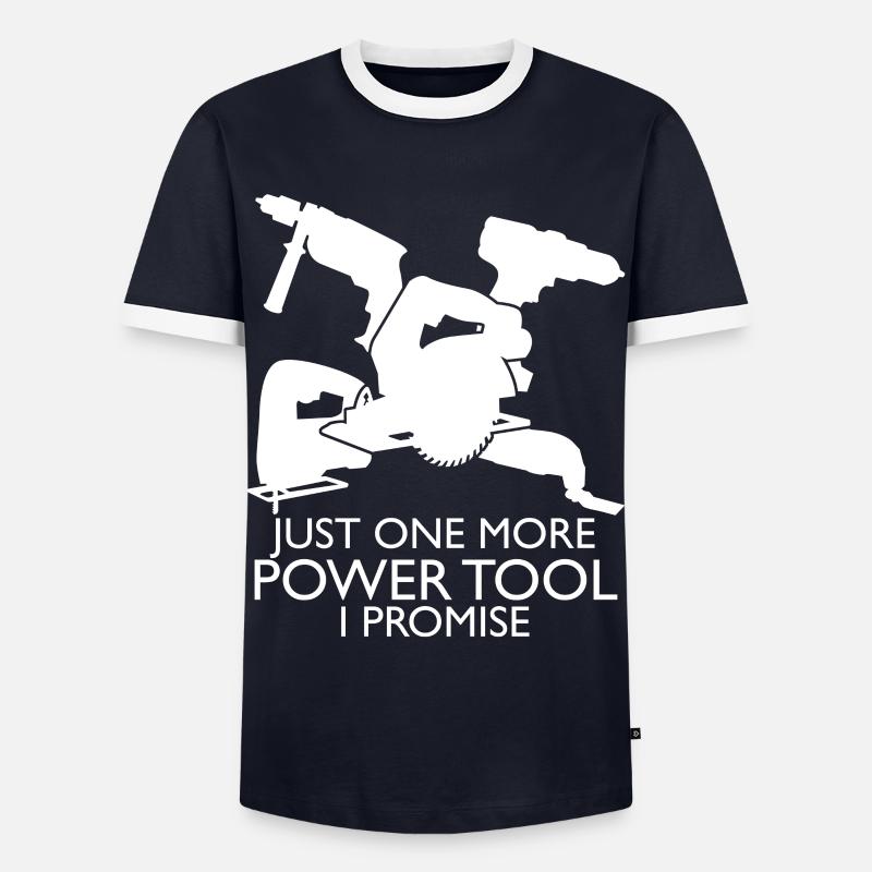 Power Tools Electric Tools - Männer Kontrast-T-Shirt - Navy/Weiß