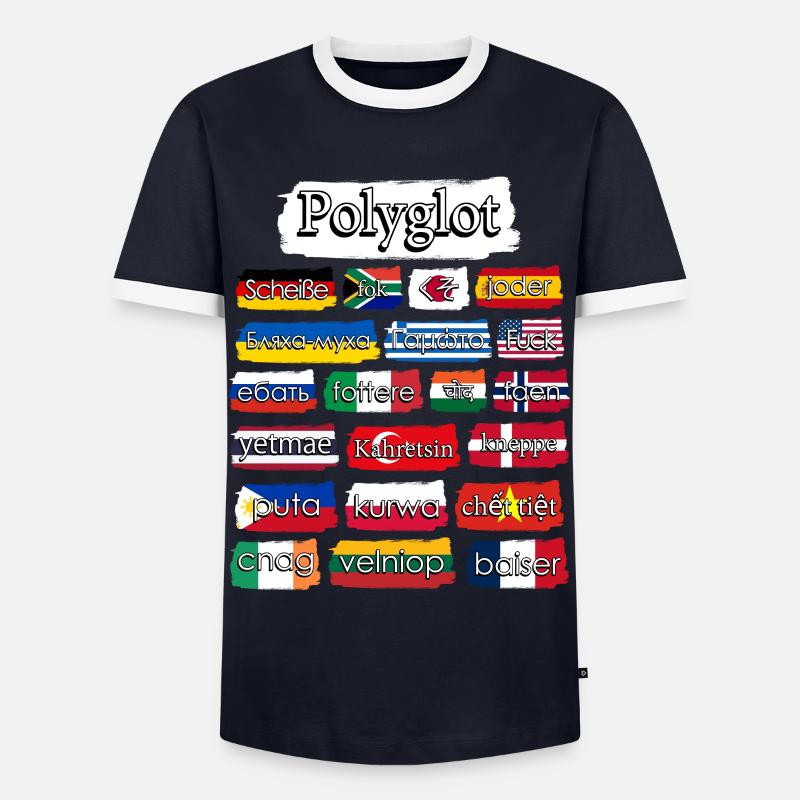 International Curse Words Grumpy - Männer Kontrast-T-Shirt - Navy/Weiß 