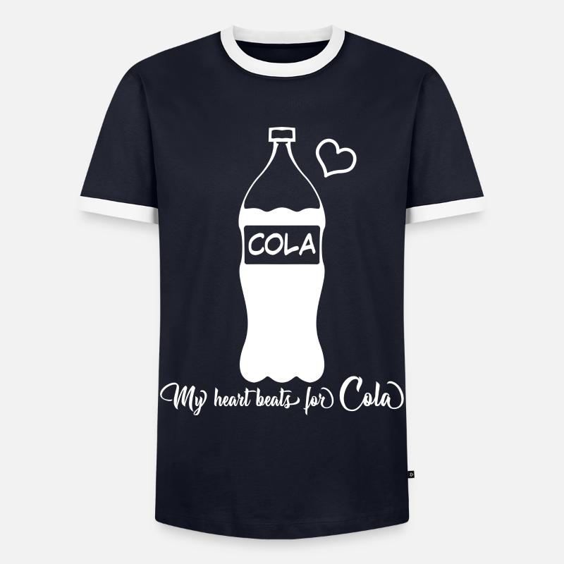 Cola Bottle Lemonade Softdrinks - Männer Kontrast-T-Shirt - Navy/Weiß 