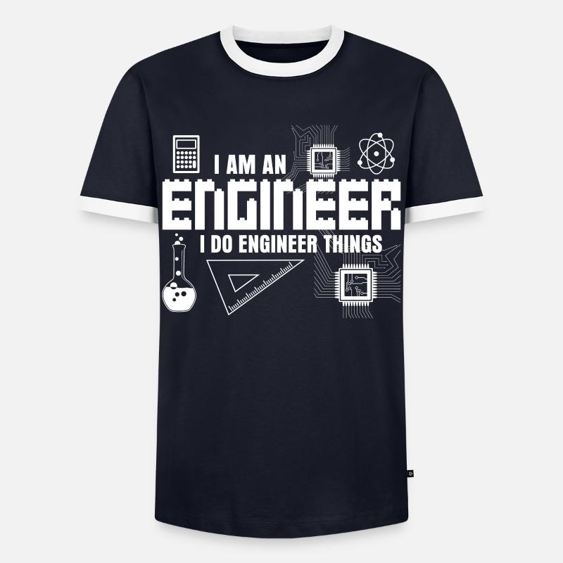 Mechanical Engineer Joke Engineering - Men's Ringer Shirt - navy/white 