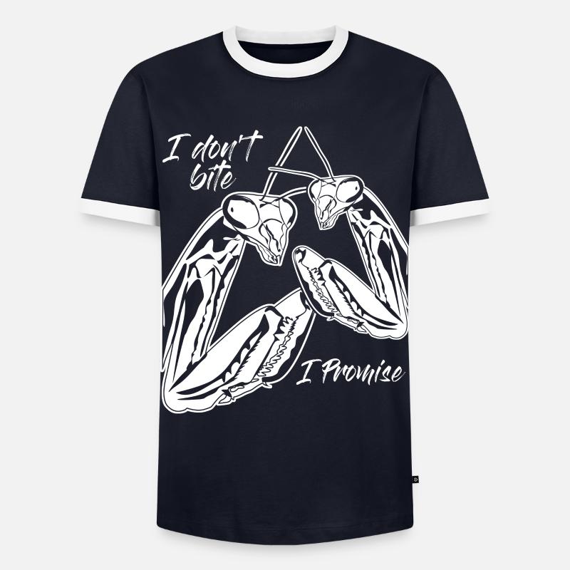 Praying Mantis Insect - Men's Ringer Shirt - navy/white 