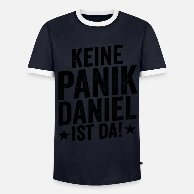 Vorname Daniel - Männer Kontrast-T-Shirt - Navy/Weiß 