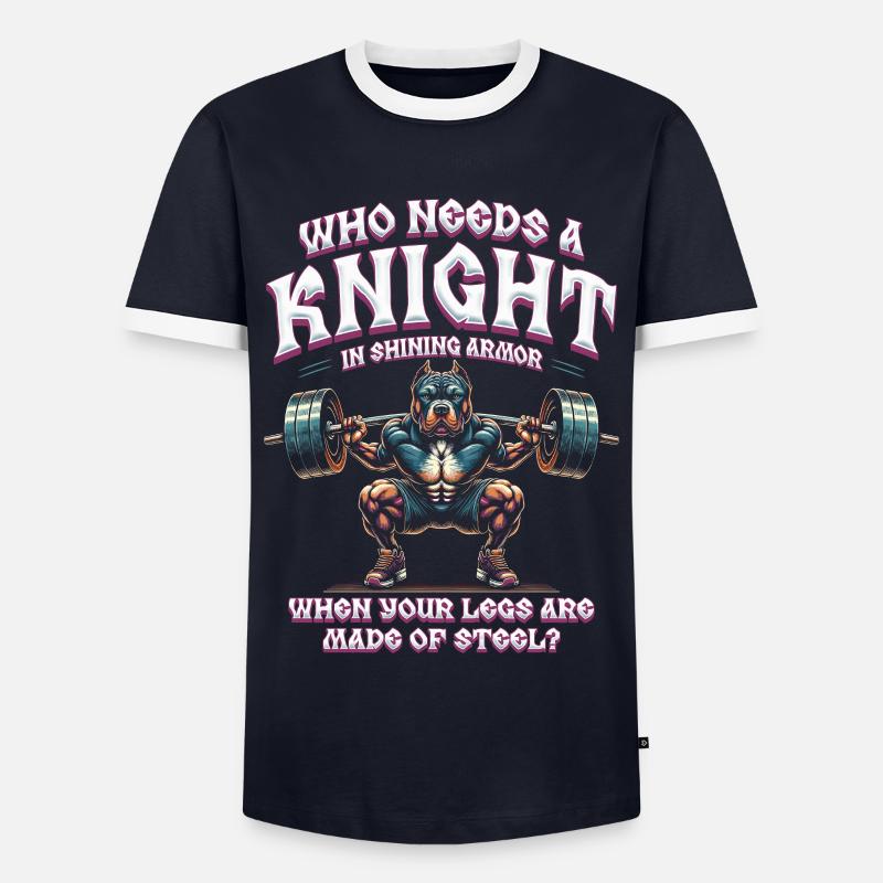 Beintraining Beine Workout Bodybuilder - Männer Kontrast-T-Shirt - Navy/Weiß