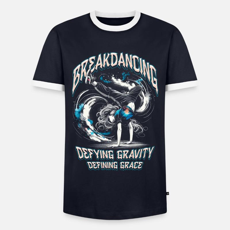 Breakdance Breakdancing Defying Gravity - Männer Kontrast-T-Shirt - Navy/Weiß