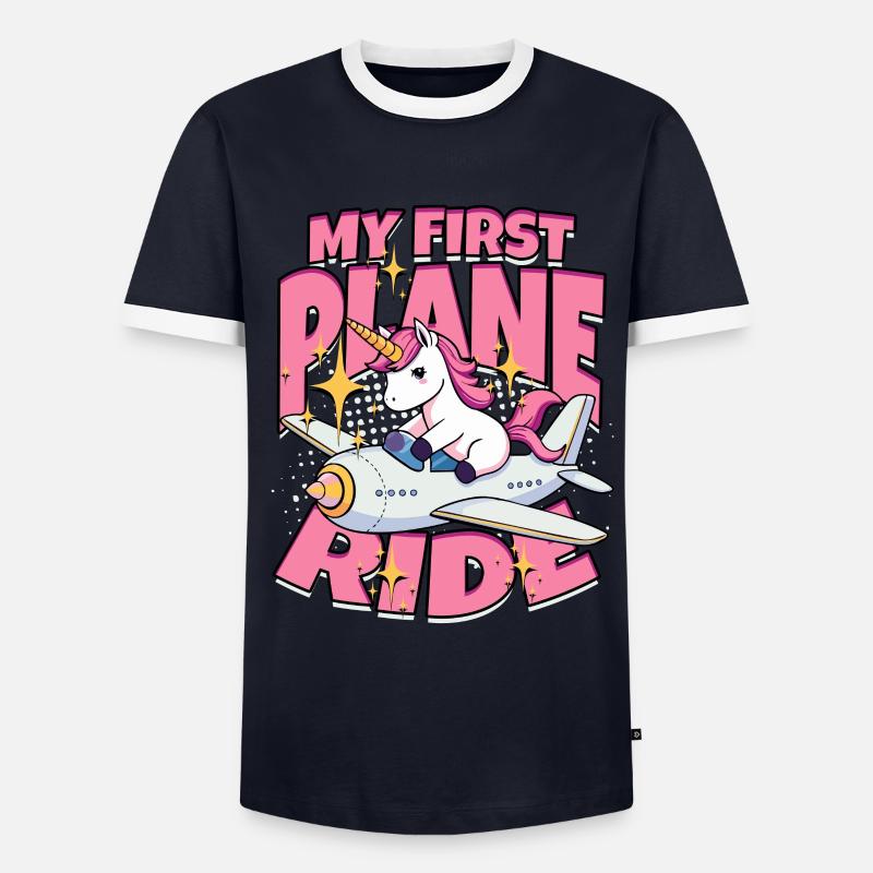 First Flight Airplane Flight - Men's Ringer Shirt - navy/white 