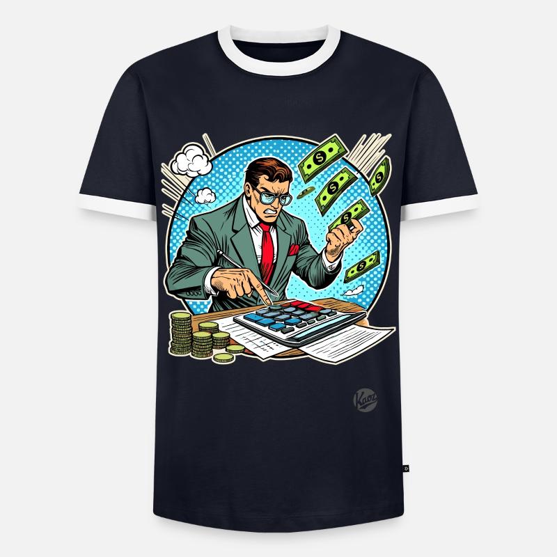 Superheld Buchhalter - Männer Kontrast-T-Shirt - Navy/Weiß 