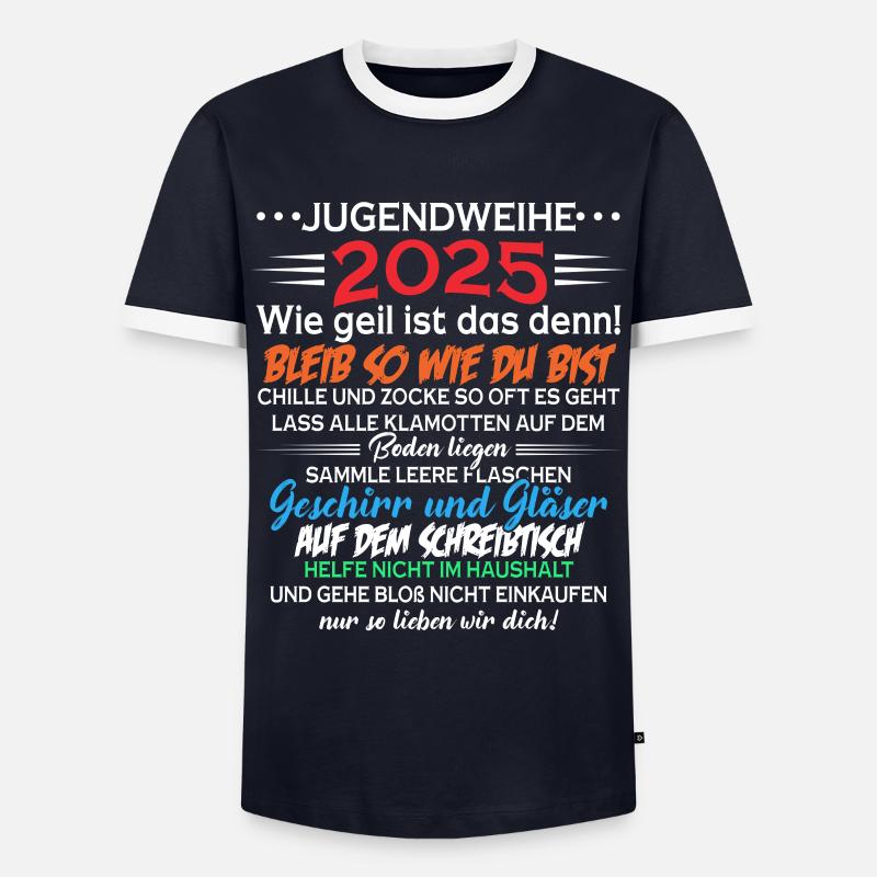 Jugendweihe 2025 jugendliche - Männer Kontrast-T-Shirt - Navy/Weiß