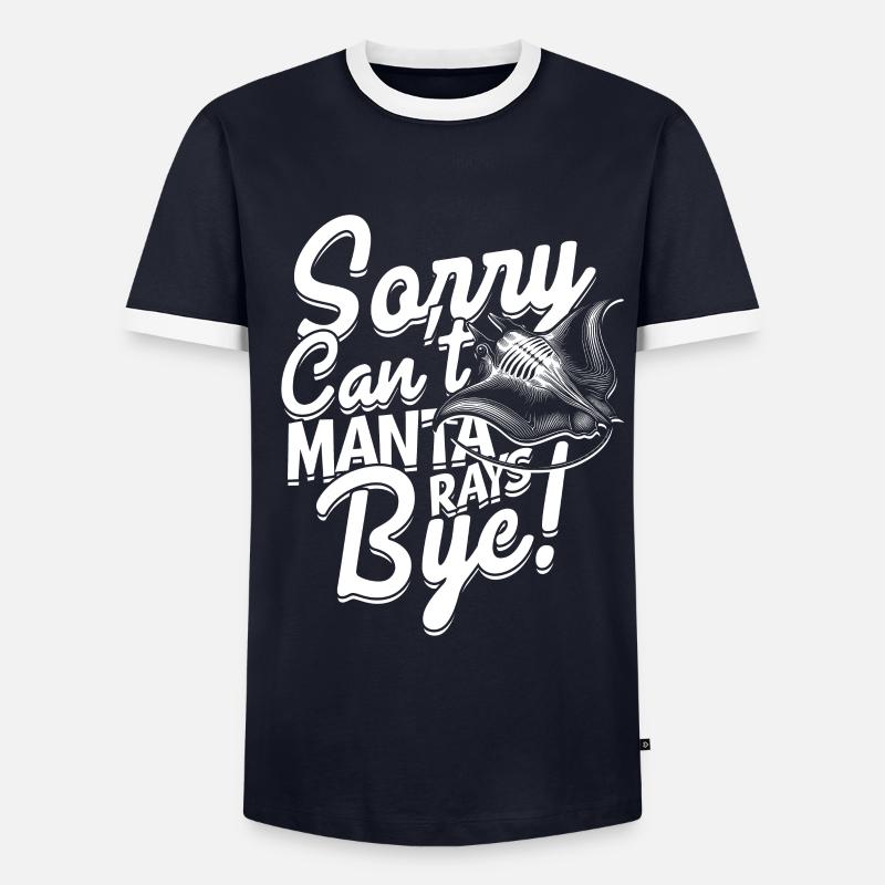 Mantarochen Stechrochen - Männer Kontrast-T-Shirt - Navy/Weiß 