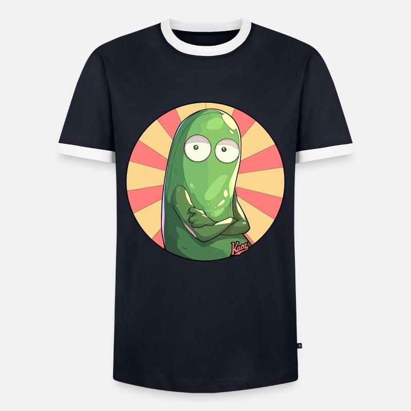 Beleidigte Gurke - Männer Kontrast-T-Shirt - Navy/Weiß 