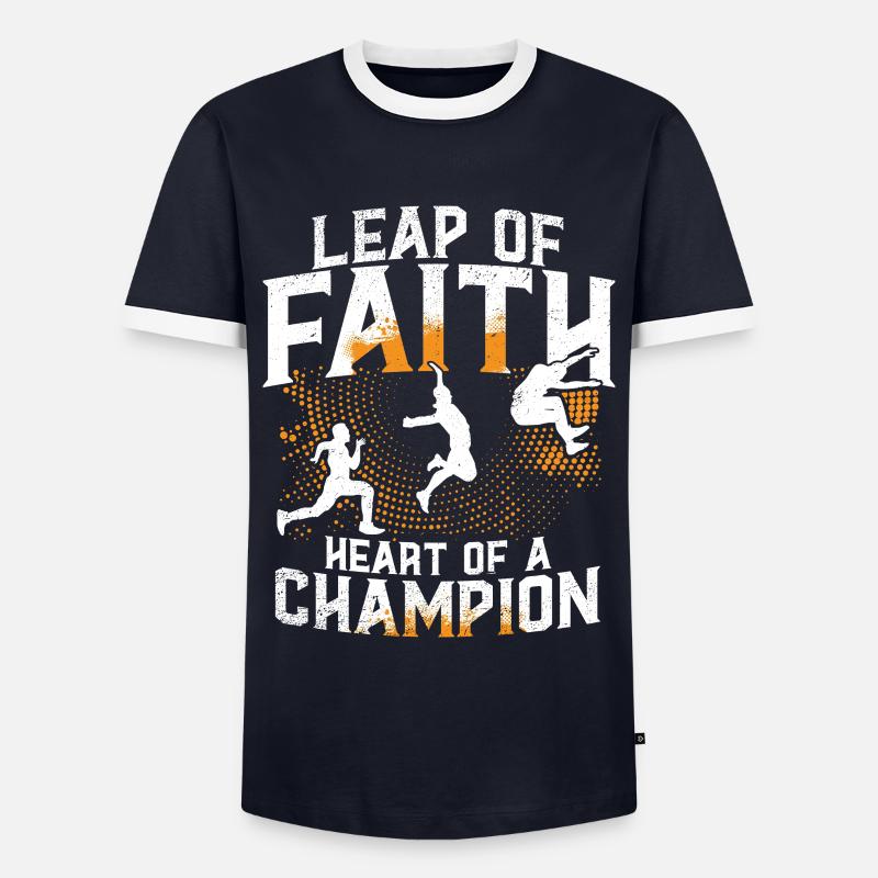 Weitsprung Weitspringen - Männer Kontrast-T-Shirt - Navy/Weiß