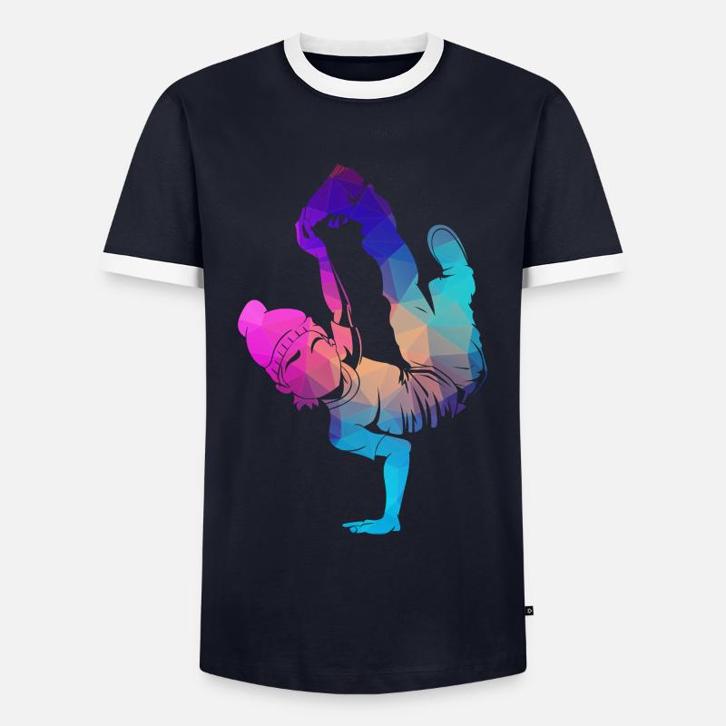 Dancing, Dancers, Breakdancing, Gymnastics - Men's Ringer Shirt - navy/white 