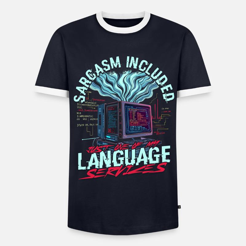 Computerlinguist - Männer Kontrast-T-Shirt - Navy/Weiß 