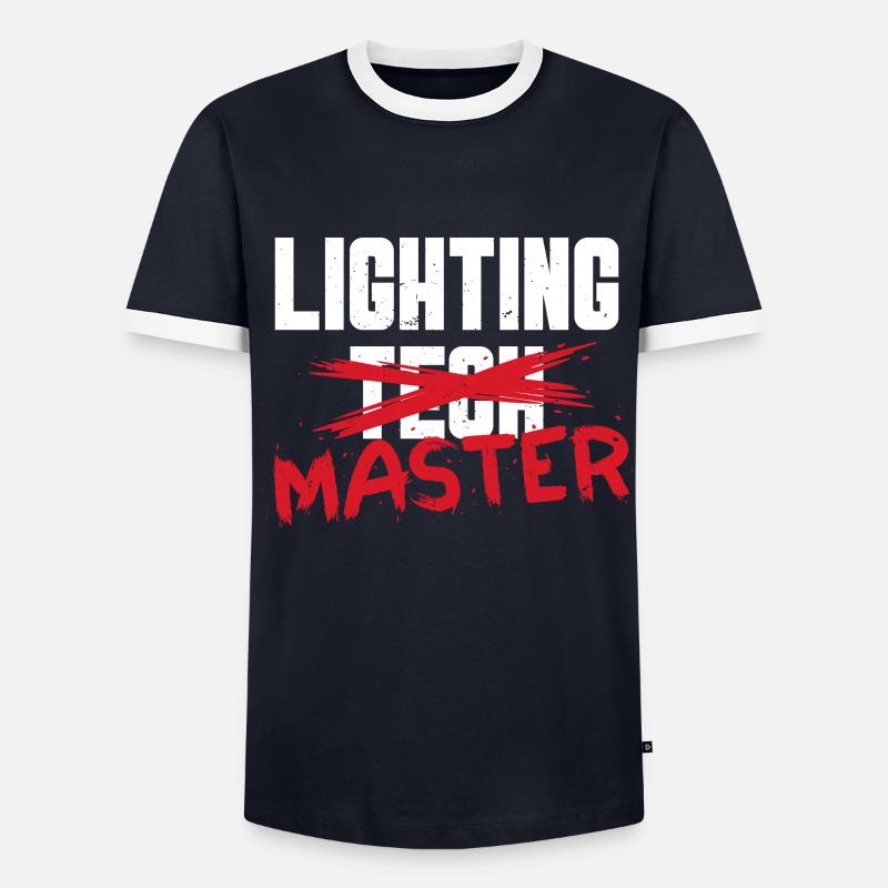 Lighting Technician Lighting Master - Men's Ringer Shirt - navy/white 