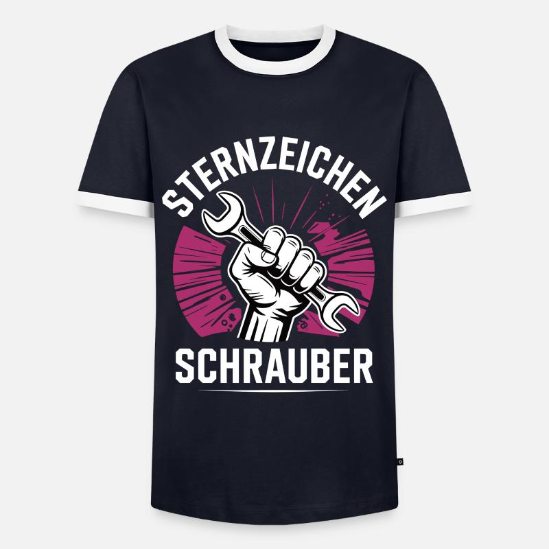 Sternzeichen Schrauber – - Männer Kontrast-T-Shirt - Navy/Weiß 