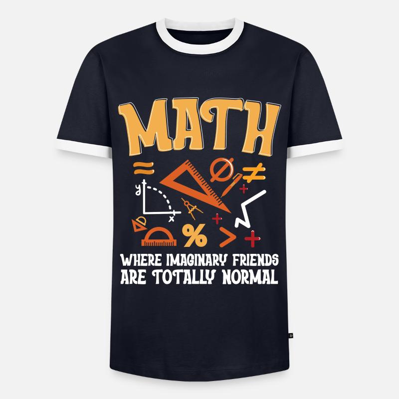 Math Math Teacher Math Imaginary Friends - Men's Ringer Shirt - navy/white