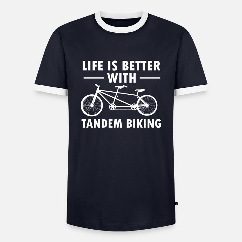 Tandem - Männer Kontrast-T-Shirt - Navy/Weiß 