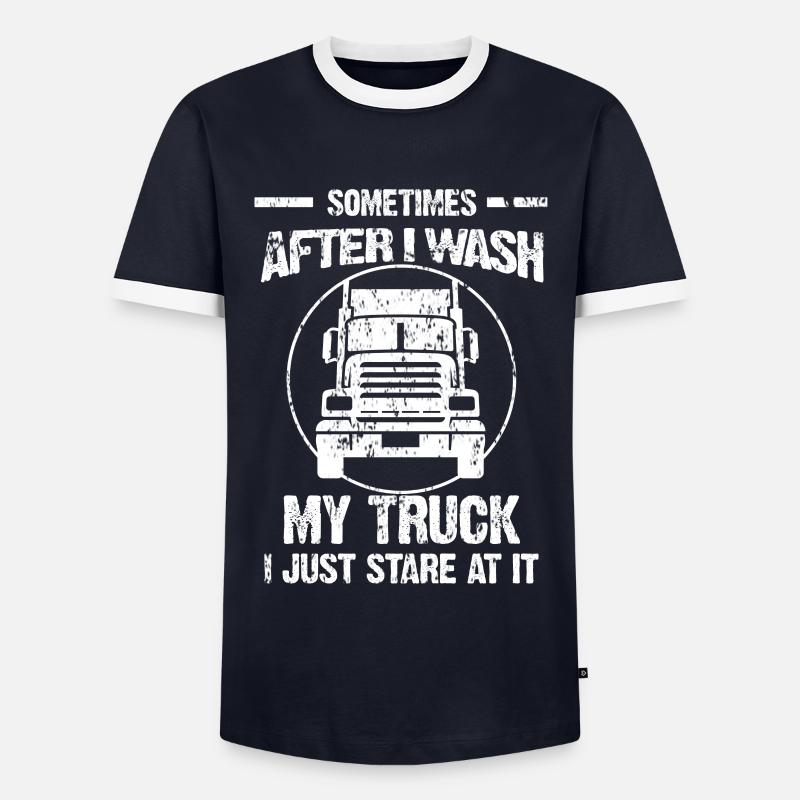 Lorry - Men's Ringer Shirt - navy/white 