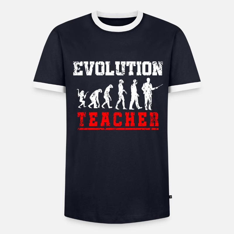 Teacher Evolution - Men's Ringer Shirt - navy/white 