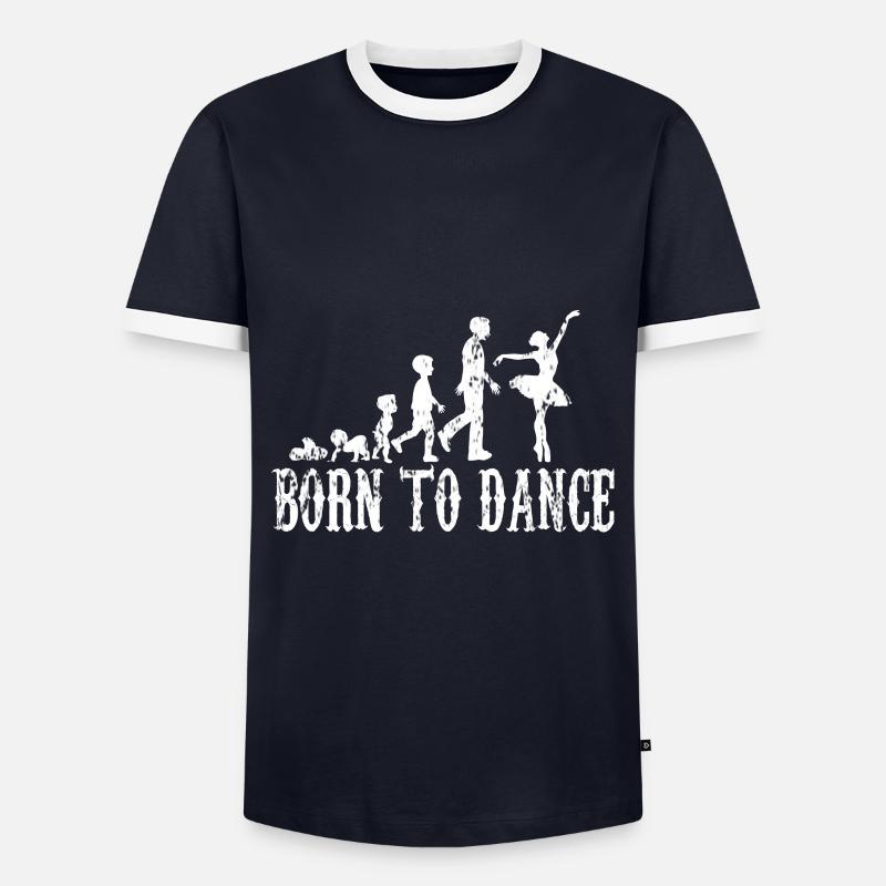 Ballett Evolution Geschenk - Männer Kontrast-T-Shirt - Navy/Weiß 