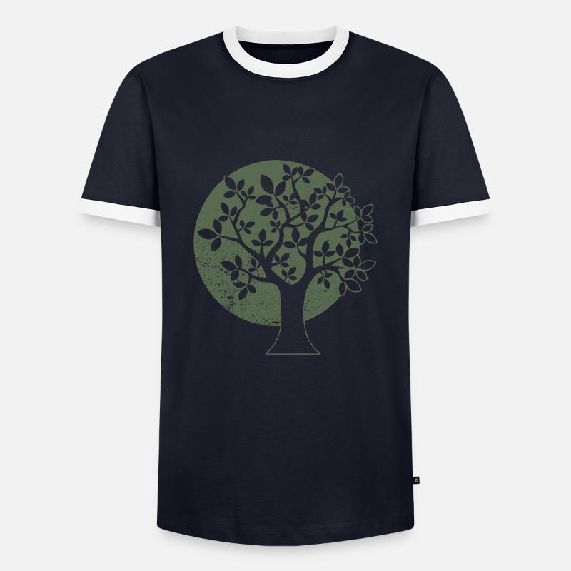 tree - Men's Ringer Shirt - navy/white