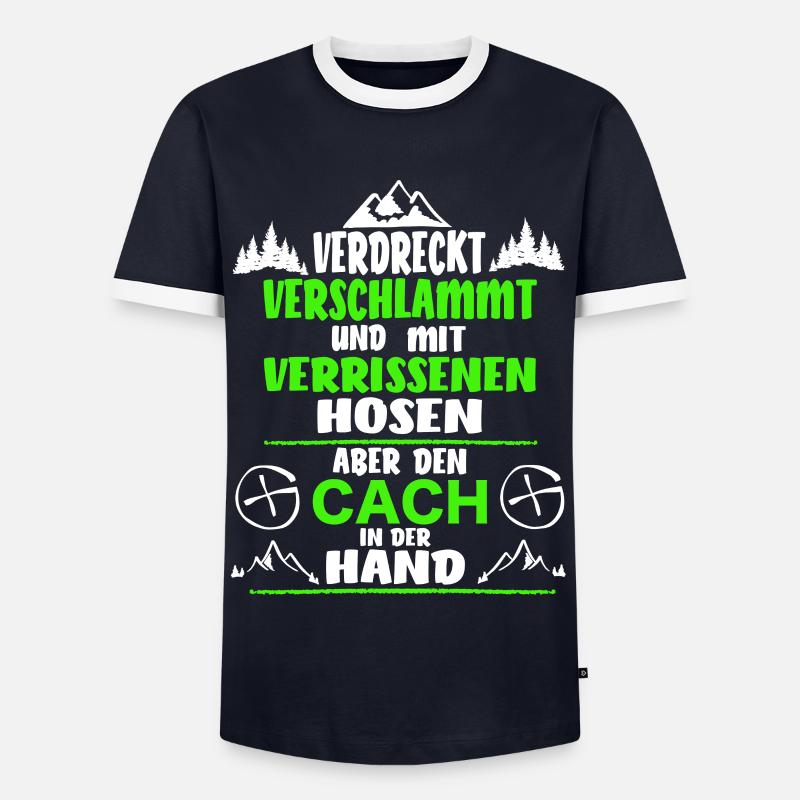 Geocacher Geocaching Cache Geschenk - Männer Kontrast-T-Shirt - Navy/Weiß