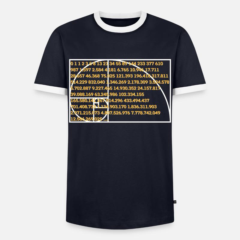 Fibonacci formula number sequence - Men's Ringer Shirt - navy/white