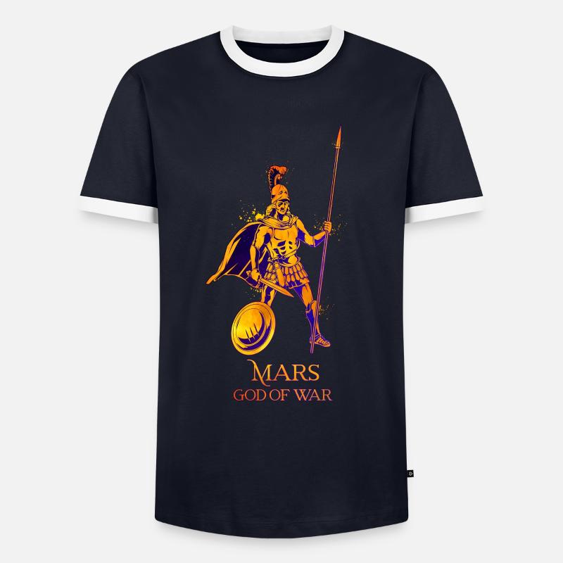 Gott des Krieges - Mars - Männer Kontrast-T-Shirt - Navy/Weiß