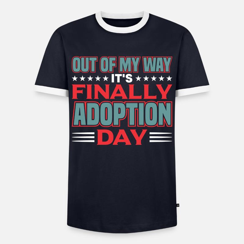 Adoptiert Adoptien Pflegevater Pflegemutter - Männer Kontrast-T-Shirt - Navy/Weiß 