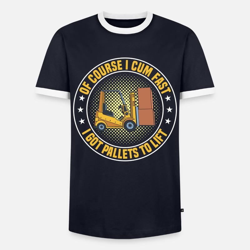Gabelstaplerfahrer Gabelstapler Staplerfahrer - Männer Kontrast-T-Shirt - Navy/Weiß 