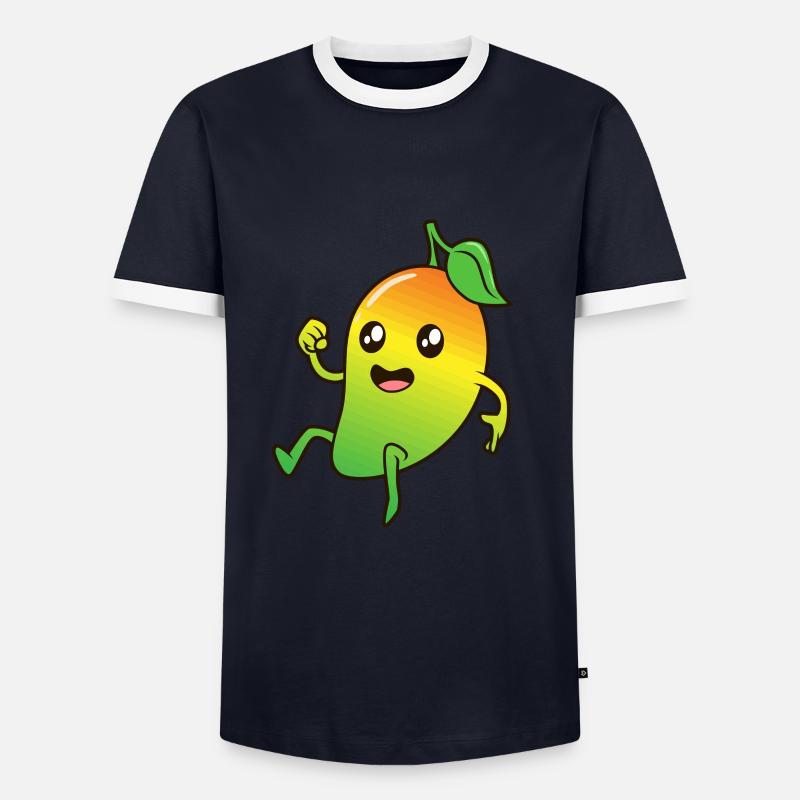 Kawaii Comic Mango - Men's Ringer Shirt - navy/white 