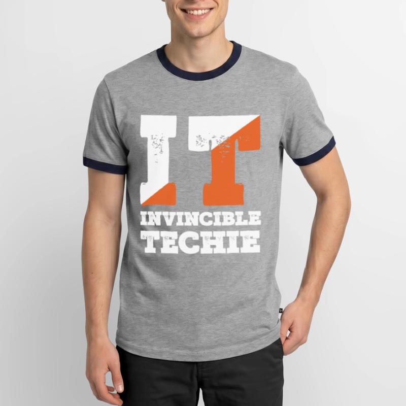 Invincible Techie Computer Programmer Tech Men's Ringer Shirt