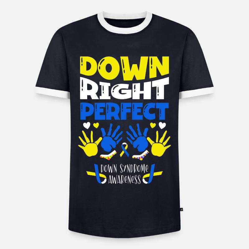 Down Right Perfect Down-syndrom-bewusstsein - Männer Kontrast-T-Shirt - Navy/Weiß
