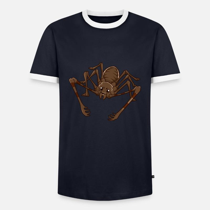 Kawaii Scourge Spider - Men's Ringer Shirt - navy/white